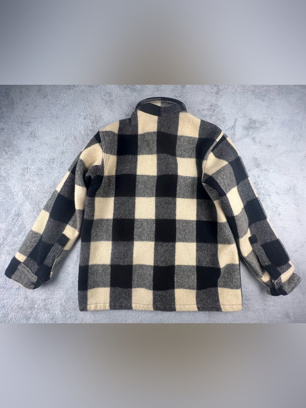 VTG 60s Woolrich Jacket Mens Size 15 Medium Heavy Wool Flannel Overshirt Shacket - Picture 2 of 13